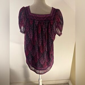 Everyday top Floral Women's Blouse plus size 1X shirt top no iron top shirt